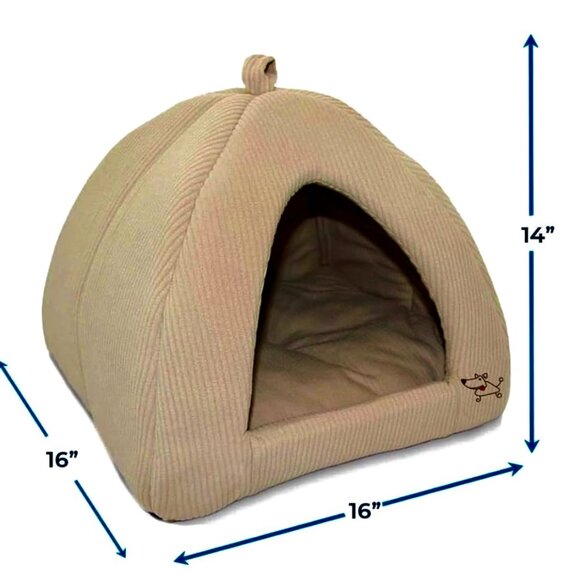 NEW Dog House Bed Mat Tent Indoor Soft Plush for Small, Medium Dogs (or Cats!) - Picture 3 of 3